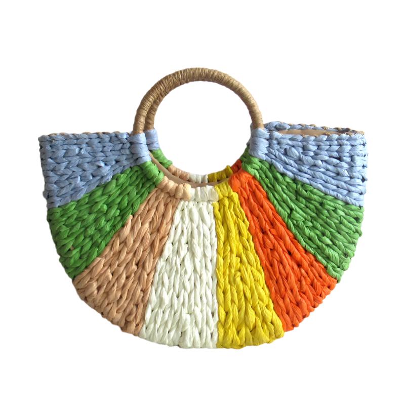 Straw beach bag round on sale