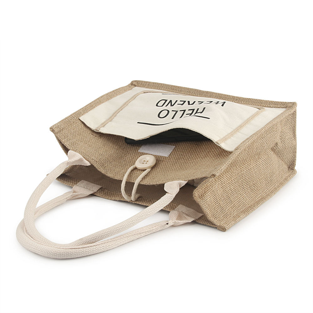Hello Weekend White Canvas Tote Bag