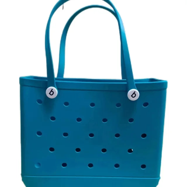EVA Teal Silicone Rubber Beach Tote Bag – Island Beach Bags