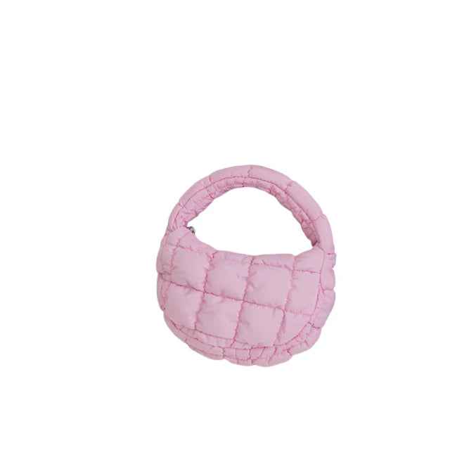 Rose Pink Quilted Puffer Mini Bag