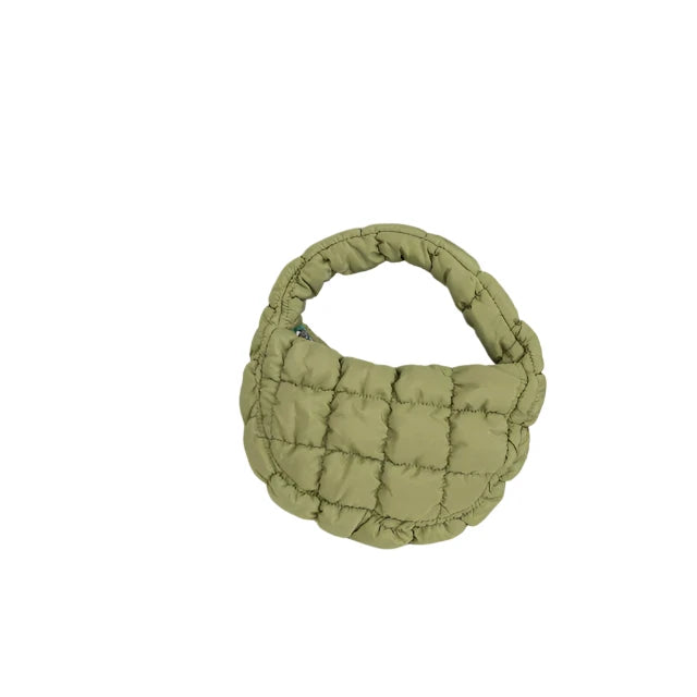 Olive Quilted Puffer Mini Bag