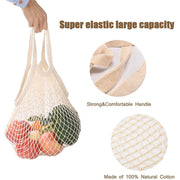 Oatmeal Cotton Mesh Beach Bag Tote