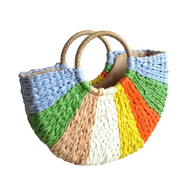 Round woven deals beach bag