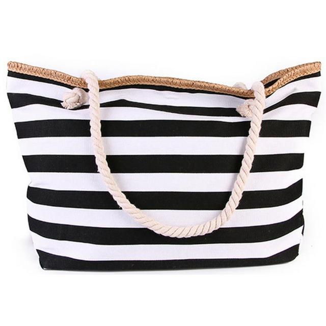 Solid Color Versatile Tote Bag, Striped Embossed Zipper Handbag