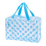 Polka Dot Waterproof Make-Up Bag, Blue