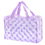 Polka Dot Waterproof Make-Up Bag, Purple
